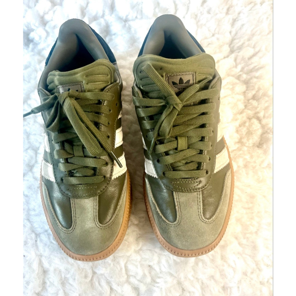 adidas Samba XLG Athletic Shoe - Olive Strata Wonder Men Size 7 Women size 9